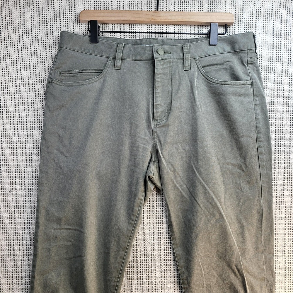 Rhone Pants Mens 33 Olive Green Five Pocket Chino Slim‎ Fit Casual Performance